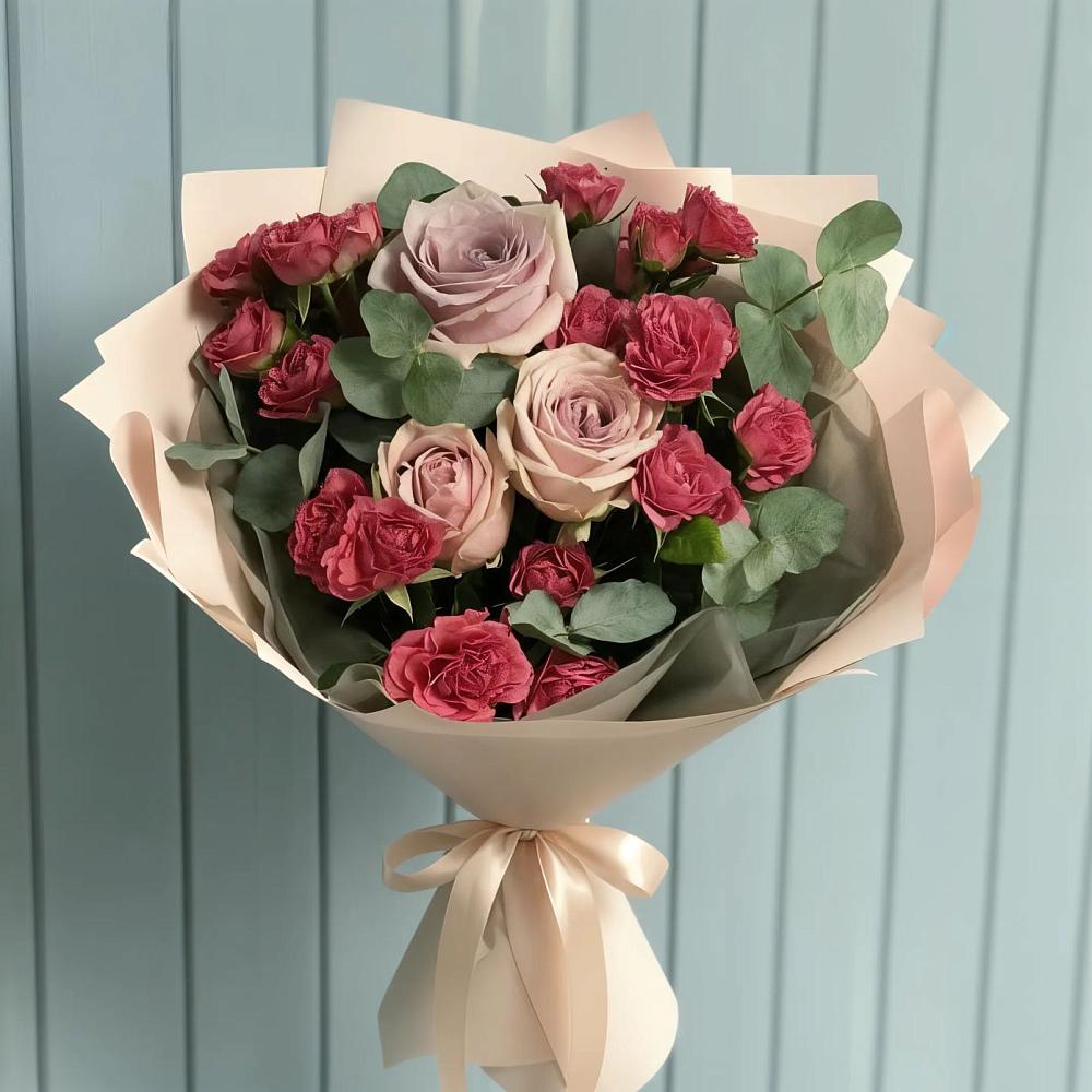 Букет цветов из: Гвоздики и Розы в Кольцово Свердловская область