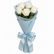 Букет 5 Белых роз Проуд в Кольцово Свердловская область