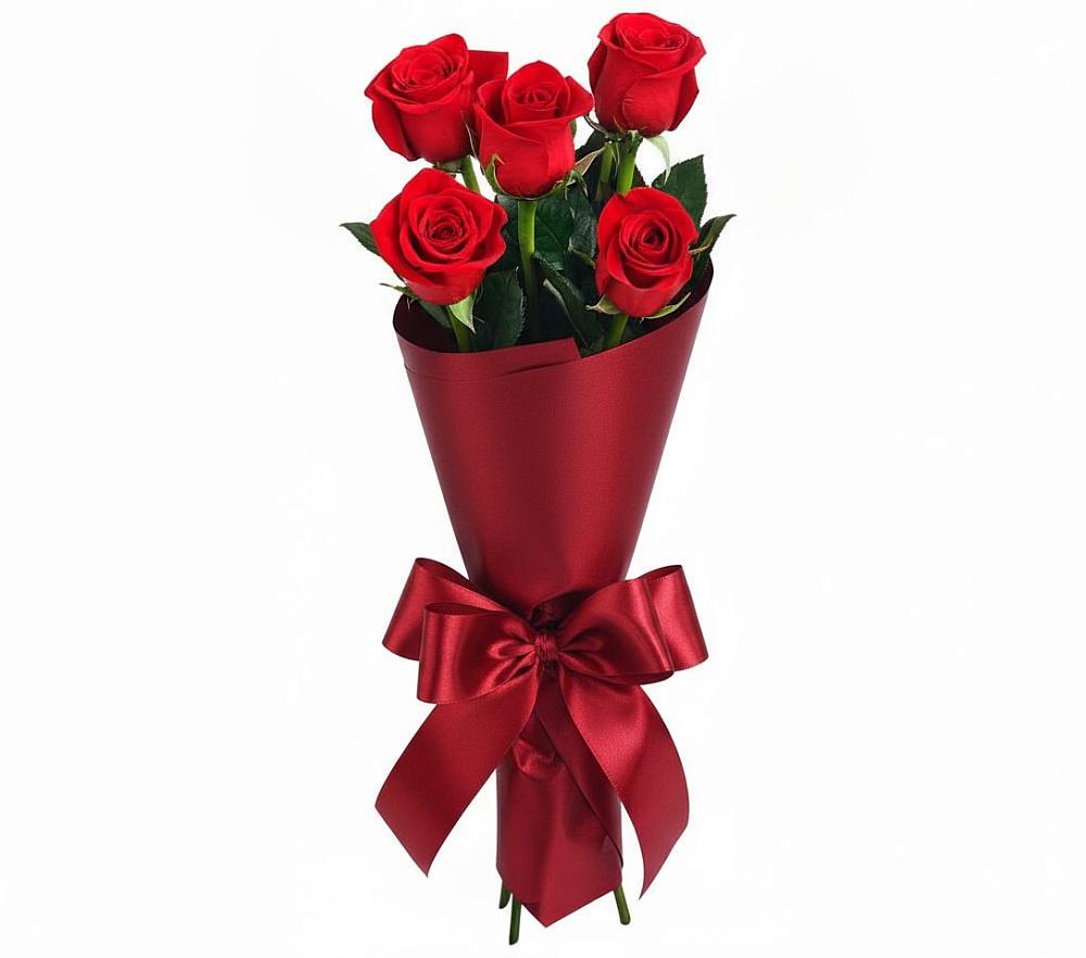 Букет 5 Красных роз Эдлесс Лав в Кольцово Свердловская область