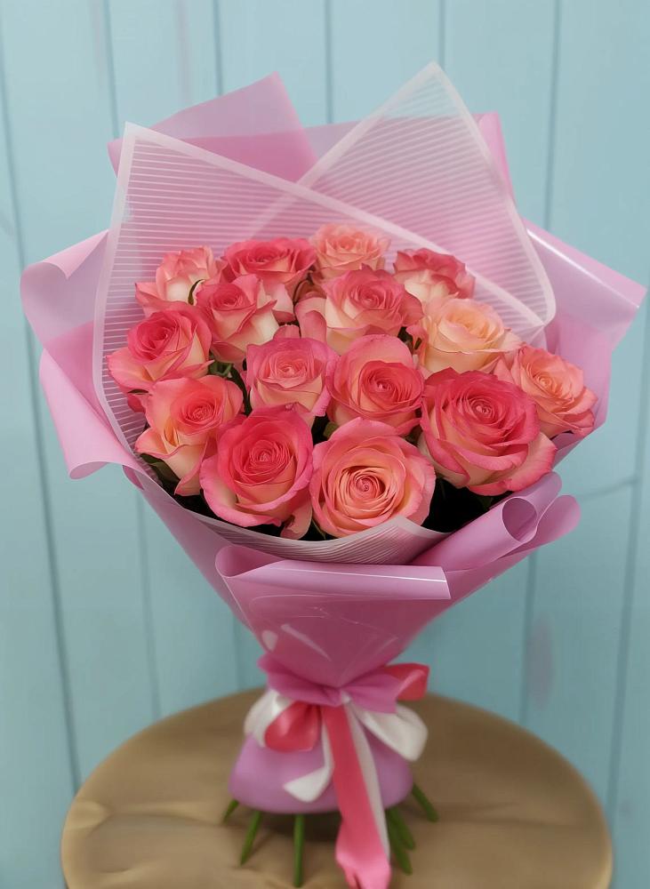 Букет 15 Розовых роз Равель в Кольцово Свердловская область