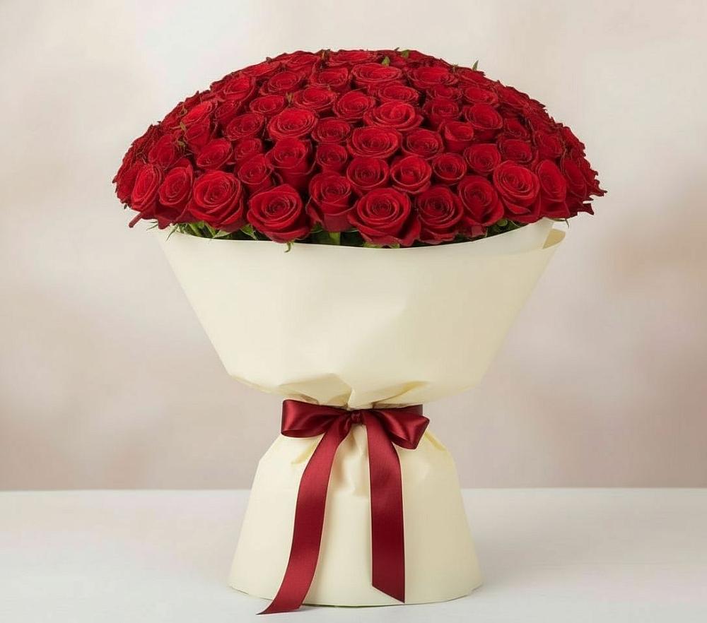 Букет 101 Красная роза Милано в Кольцово Свердловская область