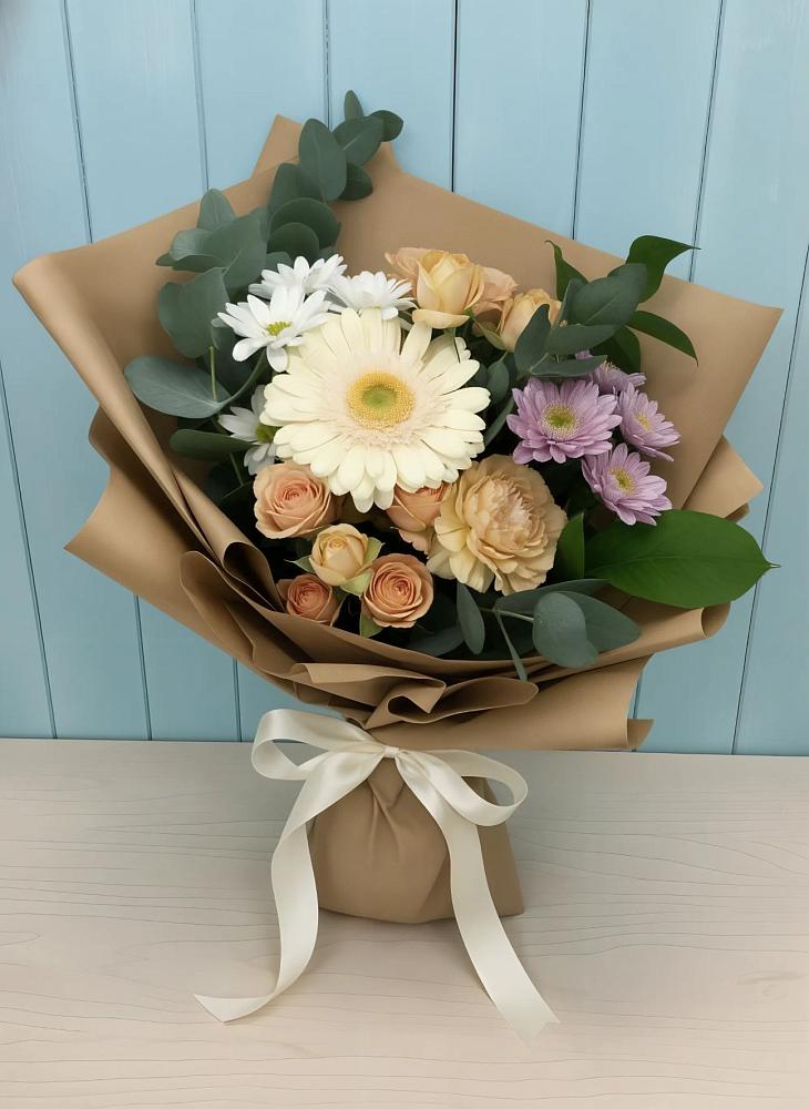 Букет цветов из: Герберы и Хризантемы в Кольцово Свердловская область
