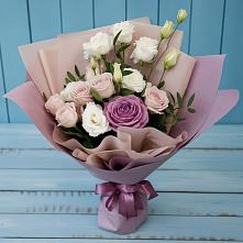 Букет цветов из:  Розы и Лизиантусы #REPLACE_PRED# Кольцово Свердловская область