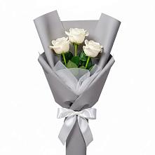 Букет 3 белые розы #REPLACE_PRED# Кольцово Свердловская область