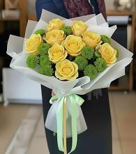 Букет цветов из:  Хризантемы и Розы #REPLACE_PRED# Кольцово Свердловская область