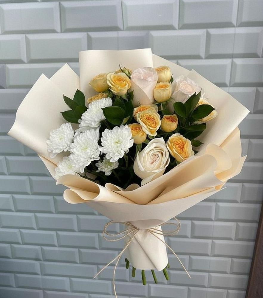 Букет цветов из: Розы и Хризантемы в Кольцово Свердловская область