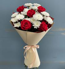 Букет цветов из:  Розы и Хризантемы в Кольцово Свердловская область