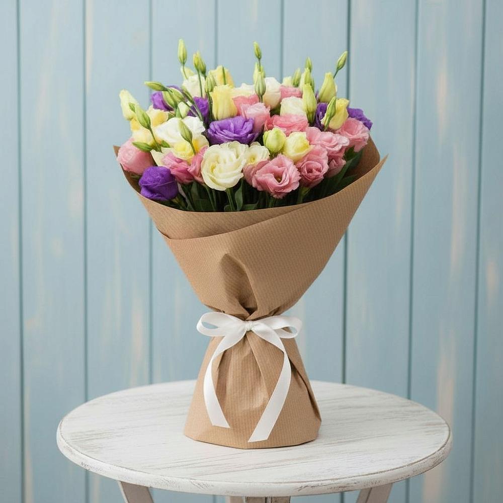 Букет цветов из: Лизиантусы в Кольцово Свердловская область