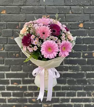 Букет цветов из:  Герберы и Хризантемы в Кольцово Свердловская область