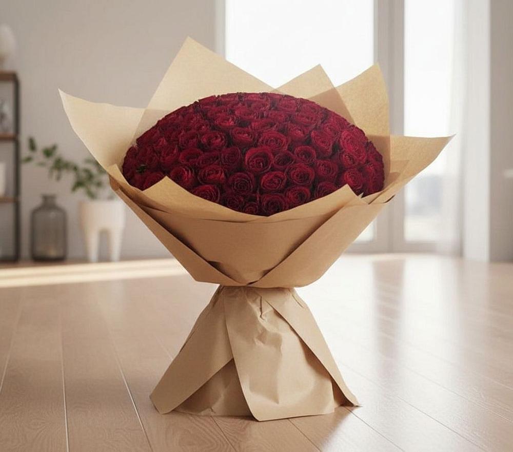 Букет 101 Красная роза в Кольцово Свердловская область