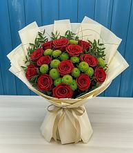 Букет цветов из:  Розы и Хризантемы #REPLACE_PRED# Кольцово Свердловская область